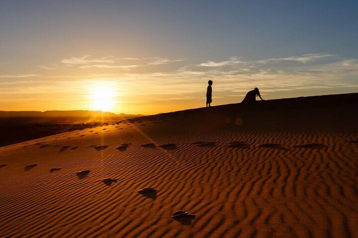 Walking Trip Sunset Into Erg Chebbi Dunes Merzouga With Local Guide