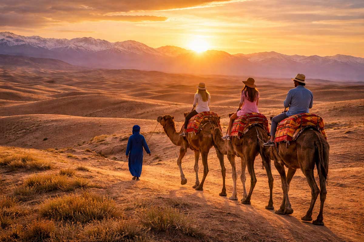 Camel Trekking and Sunset in the Sahara Desert Merzouga