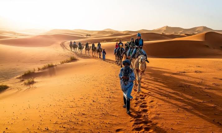 The Sahara Desert in Merzouga, North Africa