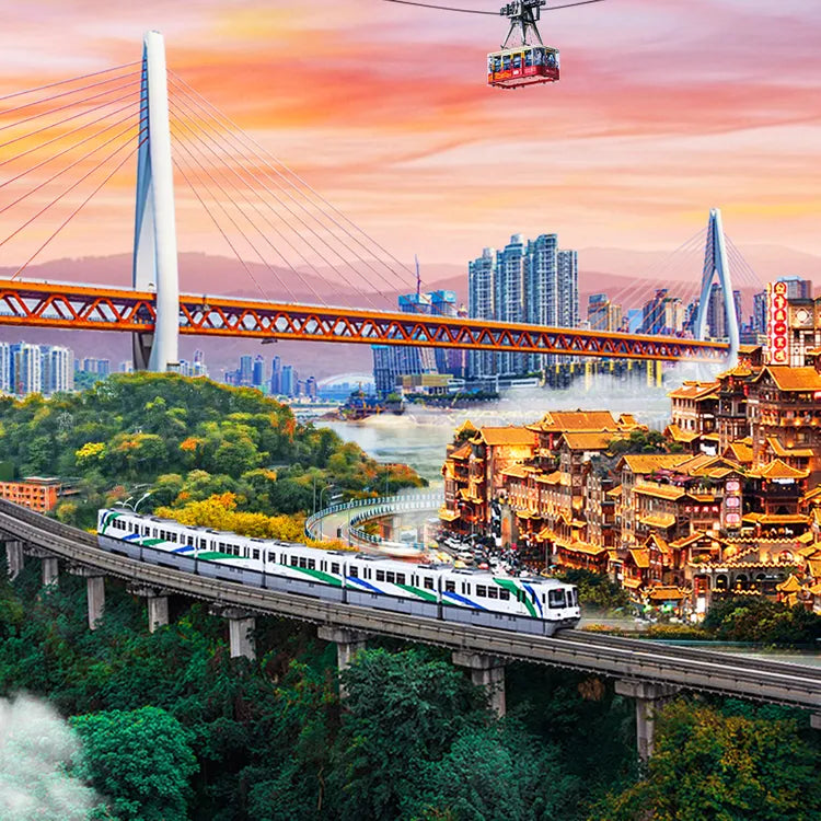 Chongqing 1-Day Tour Yangtze River Cableway Light Rail