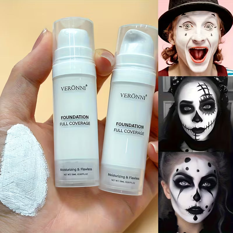 1pc/2PCSWhite Liquid Foundation for Halloween Goth Makeup