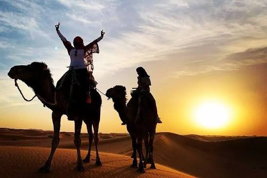 Safari desert camel ride in Merzouga 