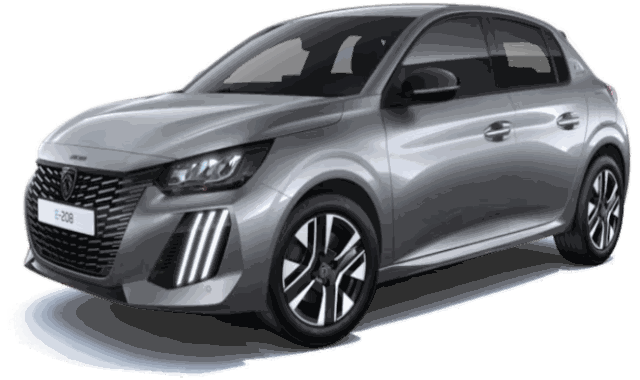 Luxury Car Rental grey metallic compact hatchback with modern LED headlights and sporty alloy wheels