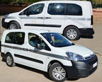 White Citroën vans with black trim and tinted windows, suitable for comfortable group travel, ideal for Private Taxi Rent.